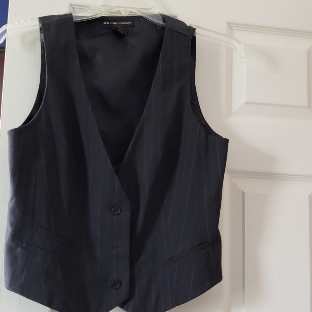 Grey pinstriped vest